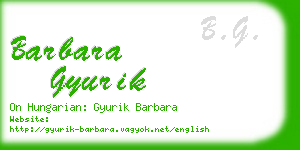 barbara gyurik business card